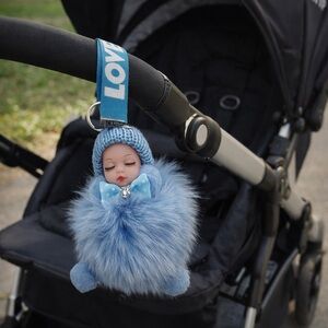 Blue Fluffy Doll Keychain for Kids